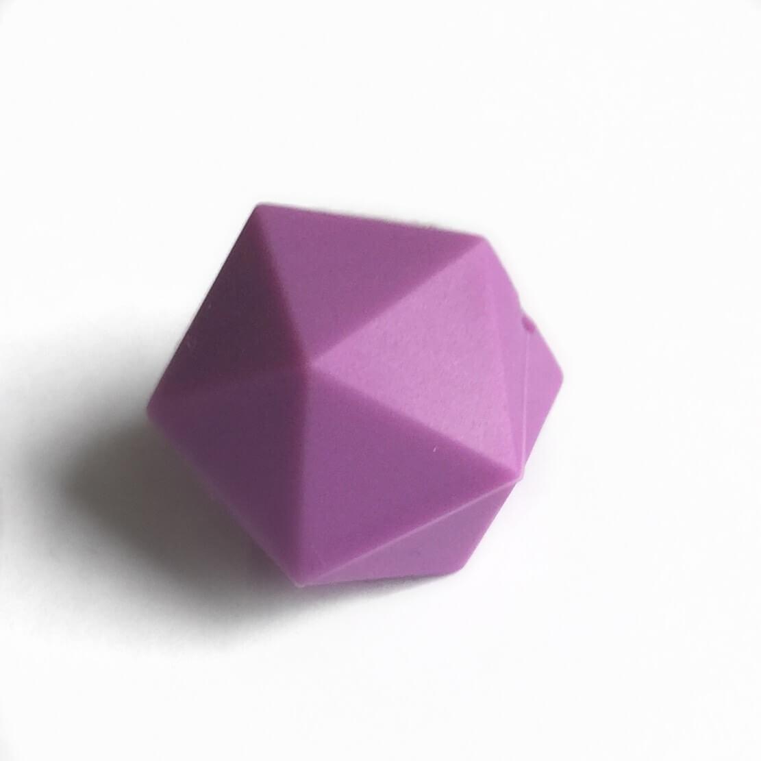 Ікосаедр 23 мм (бузок) силіконова намистина, фото 1