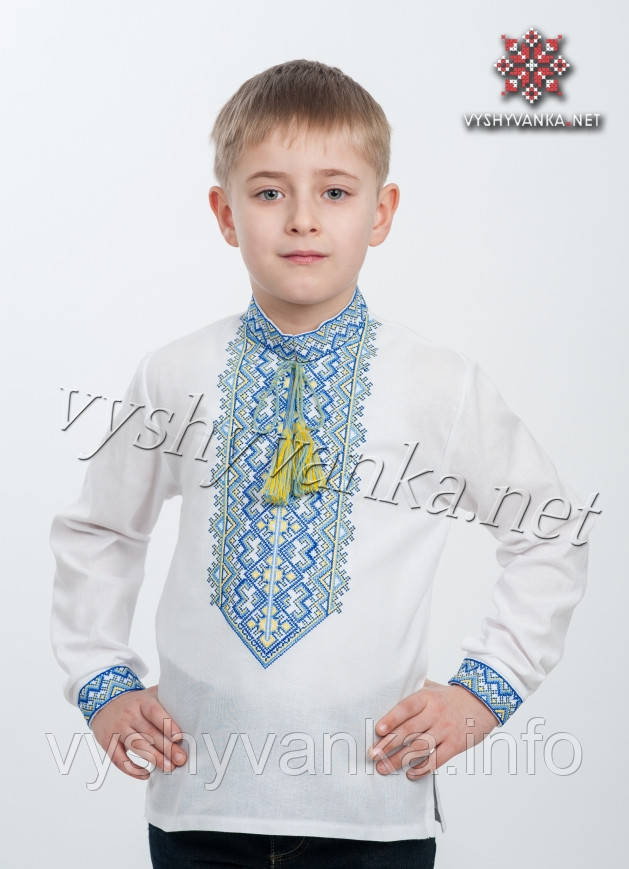Патріотична дитяча вишиванка з жовто-синім візерунком, арт. 4403