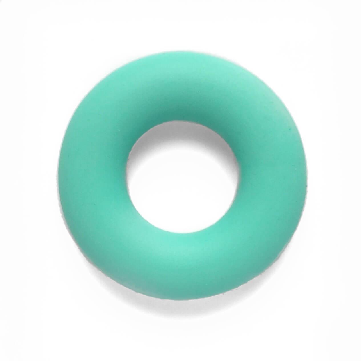 Колечко бублик (бірюза) 43мм, намистини з харчового силікону, фото 1