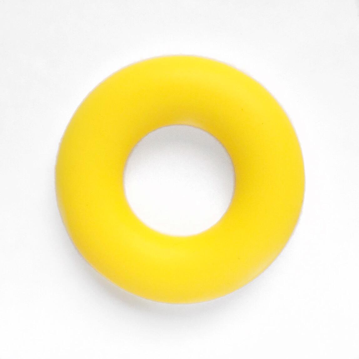 Колечко бублик (жовтий) 43мм, намистини з харчового силікону, фото 1