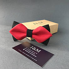 Краватка-метелик I&M Craft з гострими кінцями червона з чорним (100128N)