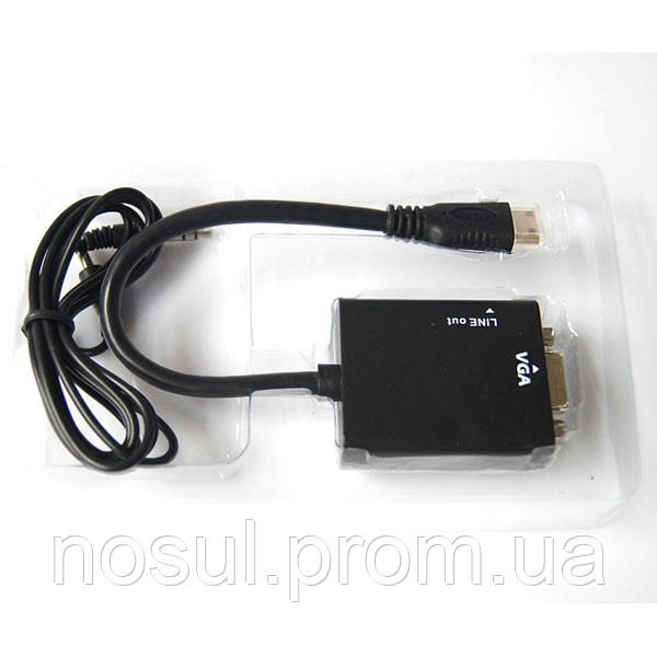 Мини преобразователь конвертер HDMI mini -> VGA (звук, HDCP) без доп.питания Позволит подключить устройства - фото 2 - id-p6741693