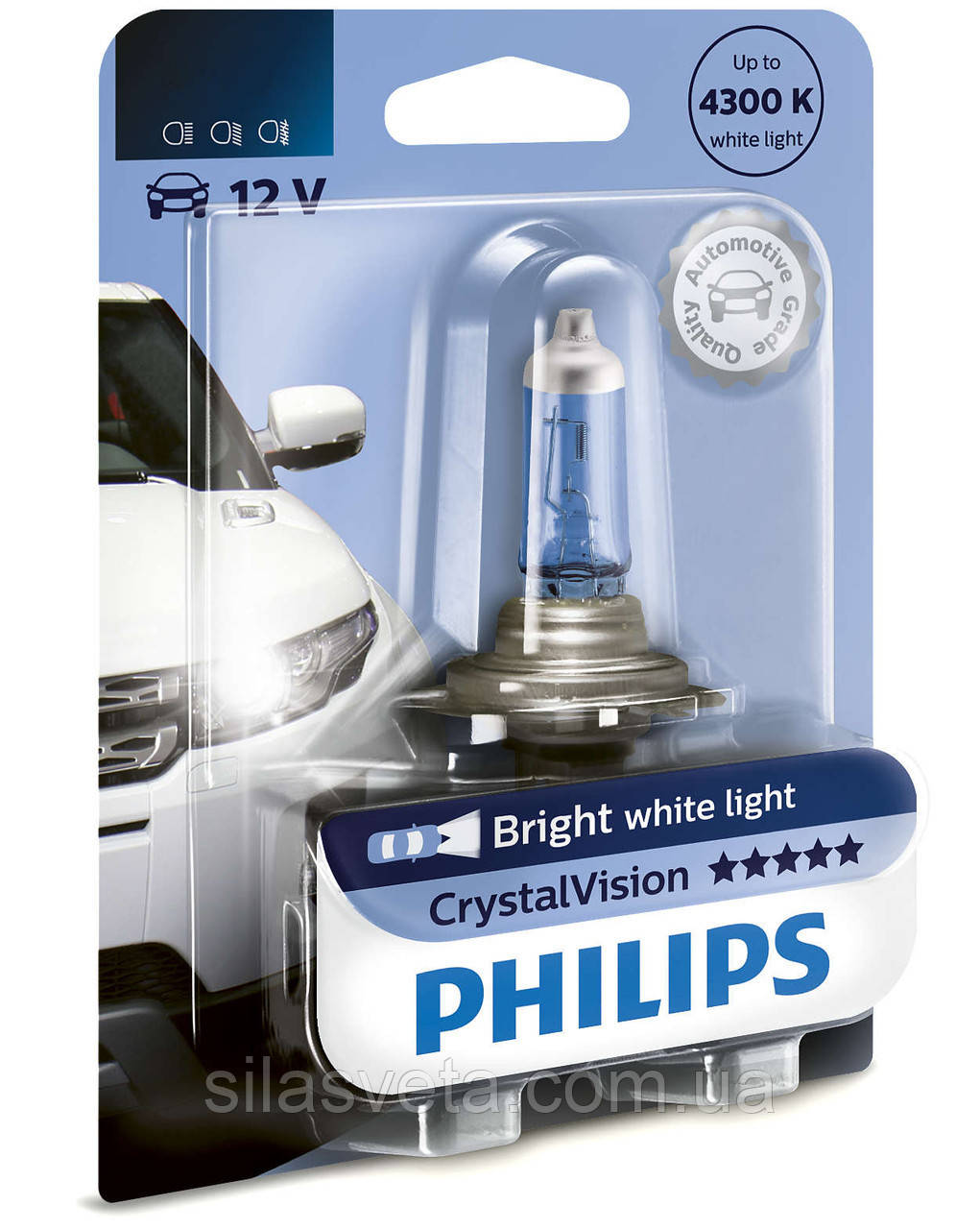 Автомобільна лампа "PHILIPS" (HB4) (Crystal Vision) (4300K)