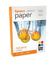 Фотопапір А4 230г/м², ColorWay, глянцевий, 100 арк./уп. (PG230100A4)