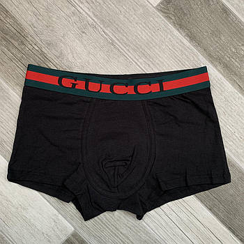 Труси чоловічі боксери бавовна GUCCI, розмір M (46-48), чорні, 03357