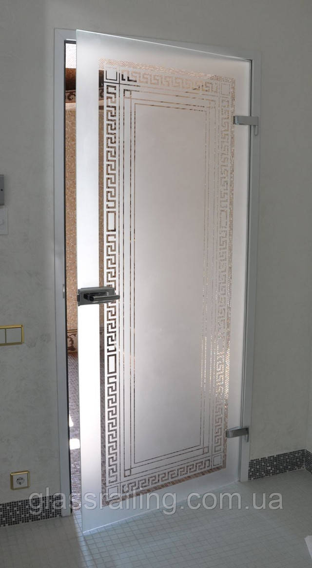 Скляні двері з піскоструминним малюнком