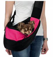 Сумка-переноска "Sling Front Bag", 50 × 25 × 18 см,текстиль, рожева/чорна