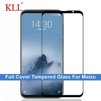 Загартоване скло для Meizu 16 прозоро-чорне, фото 1