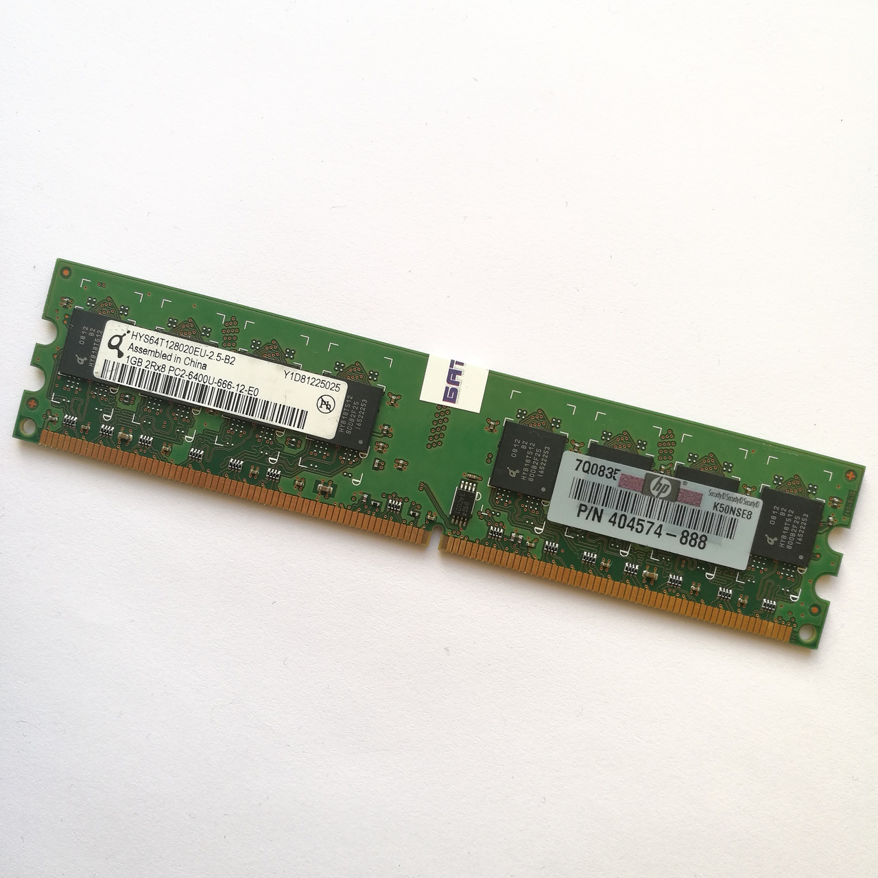 Оперативная память Qimonda DDR2 1Gb 800MHz PC2 6400U CL6 (HYS64T128020EU-2.5-B2) Б/У, фото 1