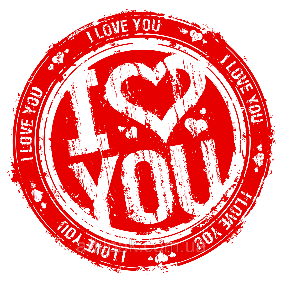 Наліпка для коробки, пакета, подарунка "I love you", д40, 54шт/ 1 лист, фото 1