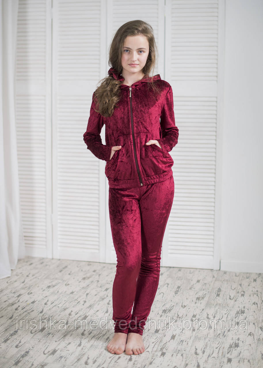 Велюровий костюм Nadine (856-46) 146/36 Бордовий