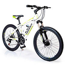 Гірський велосипед HAMMER-27,5 Чорно-синій Японія Shimano на зріст від 160 см до 190 см Біло-Зелений