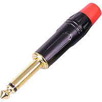 Коннектор 6.3 Джек моно Connector Jack 6.3 mono Red