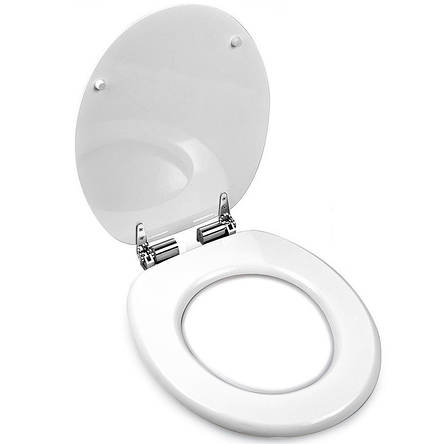 Сидіння для унітаза з плавним закриванням, стільчик Comfort White — колір білий., фото 1