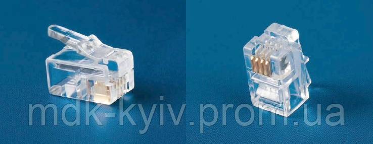 Телефонный разъем RJ-11 (RJ-22), 4P4C, для шнура телефонной трубки ...