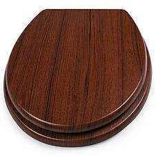 Сидіння для унітаза дерев'яне, стільчик Comfort Wooden — колір горіхів., фото 4