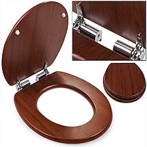 Сидіння для унітаза дерев'яне, стільчик Comfort Wooden — колір горіхів., фото 6