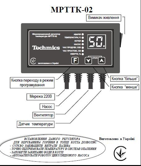 Блок управления Тechmics MPTTK-02 для твердотопливного котла