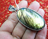 Шикарний срібний кулон із лабрадором "Золотий", фото 6