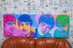 Битлз. The Beatles. Едді Ворхол. Andy Warhol. Pop-art. 40х115 см. Картина на полотні.