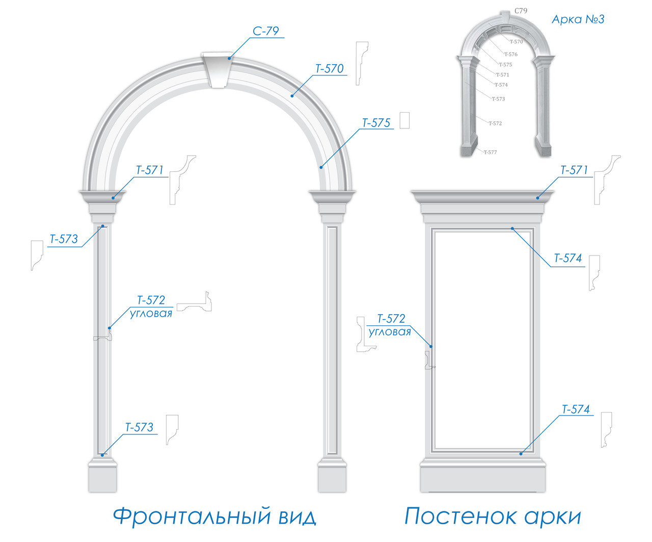 Арка из гипса, гипсовый проем, арочное обрамление 3 - фото 3 - id-p445407033