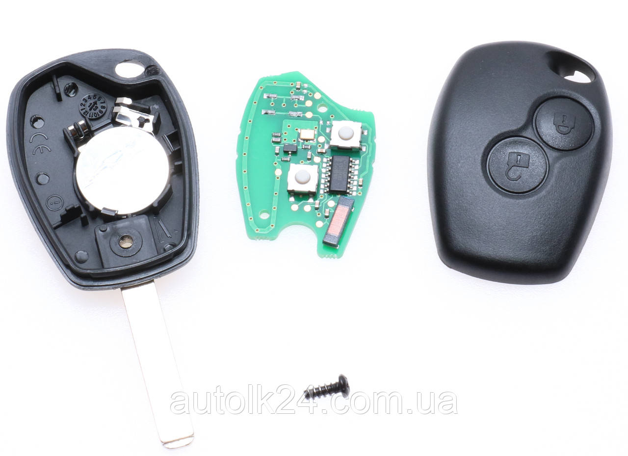 Ключ RENAULT Kangoo,Clio,Master 2 кнопки 434MHz chip 4A (PCF7961M)