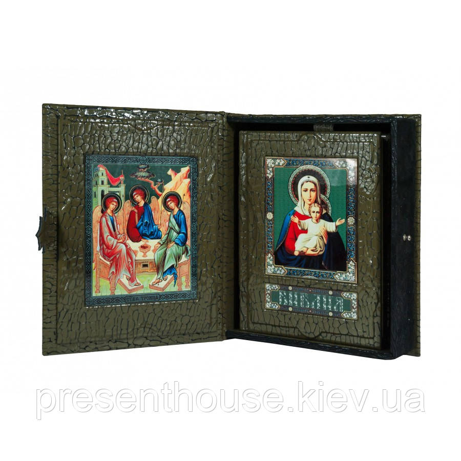 Книга шкіряна Біблія у коробі, фото 1