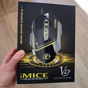 Ігрова мишка IMICE V9 3200 dpi LED підсвічування Gaming USB 2.0 геймерська та комп'ютерна чорна