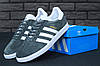 Кросівки чоловічі Adidas Gazelle Grey Адідас Газель сірі замшеві, фото 10
