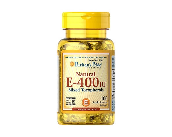 Антиоксидант вітамін Е Puritan's Pride Vitamin E mixed tocopherols 400 IU 100 softgels, фото 1