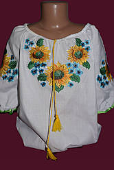 Блузка з вишивкою для дівчинки "Сонячна"