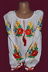 Дитяча блузка "Маки та колоски"