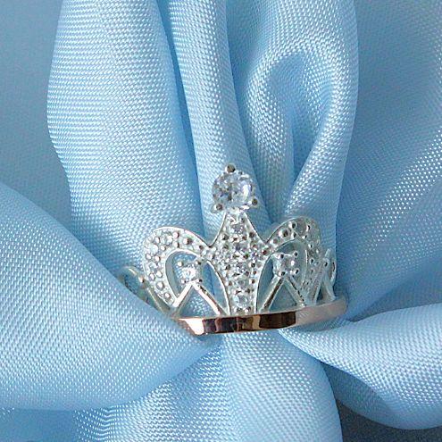 Срібна каблучка з золотими вставками Корона, фото 1