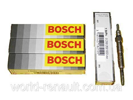 Свічки накала на Рено Кангу II K9K 1.5dci (12V) / BOSCH 0250202022