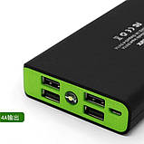 Powerbank 4 USB 6x18650 / Корпус Повербанка з ліхтариком чорний з червоним (без батарей), фото 6