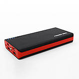Powerbank 4 USB 6x18650 / Корпус Повербанка з ліхтариком чорний з червоним (без батарей), фото 3