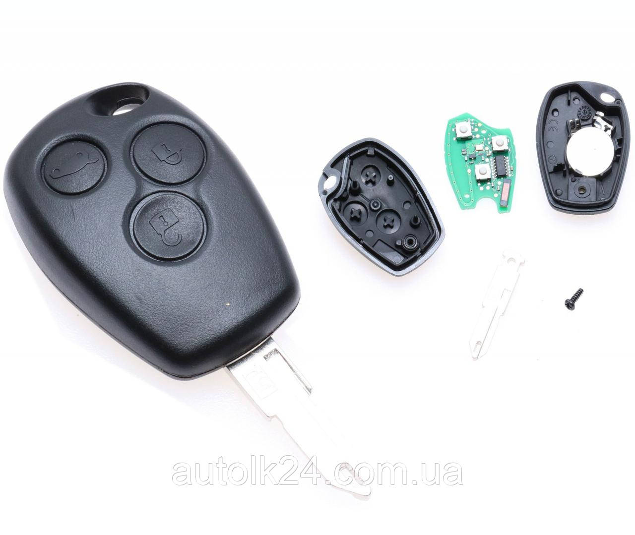 Ключ RENAULT 3 кнопки 434Mhz ID46 PCF7947 лезо NE73