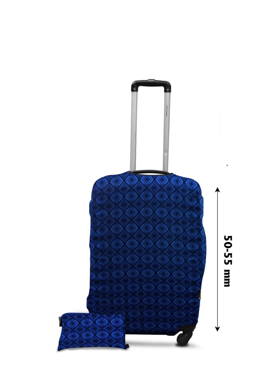 Чохол для валізи Coverbag дайвінг M ромби блакитні