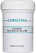 CHRISTINA Eye & Neck Bio gel+HA-Lumiere — Гель Люміре з гіалуроновою кислотою для шкіри навколо очей, шиї, 250 мл