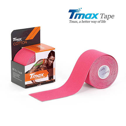 Кінезіотейп Tmax Cotton Tape 5cm X 5m (рожевий), фото 2