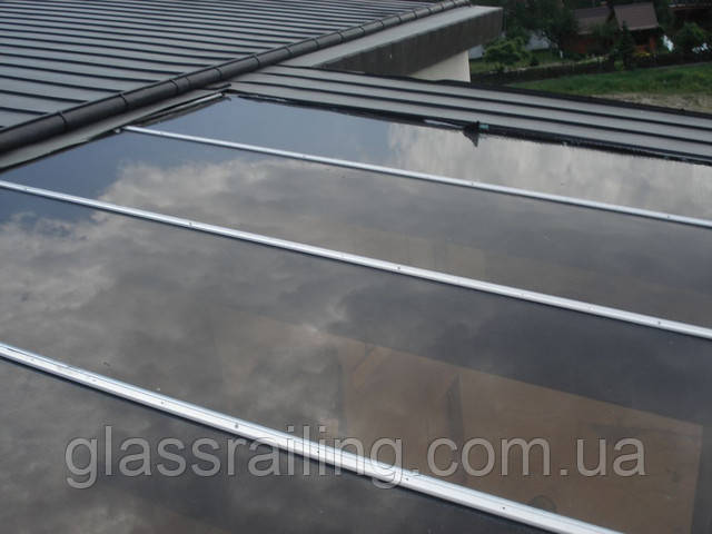 Монтаж стеклянной кровли