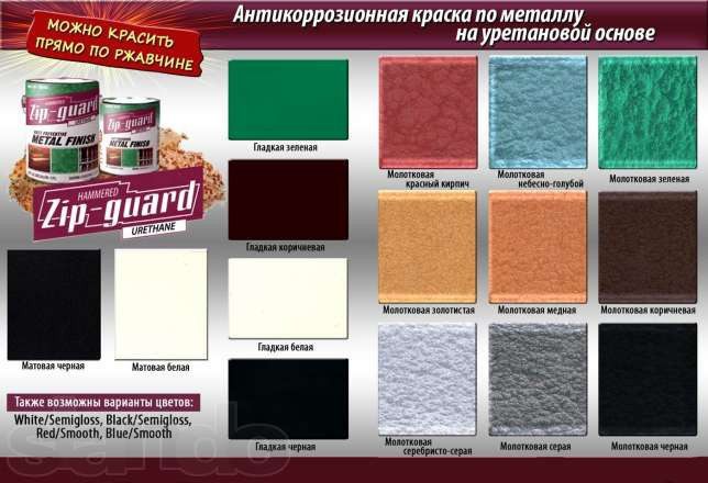 Эмаль полиуретановая ZIP-GUARD "МОЛОТКОВАЯ" антикоррозионная, серая, 0,946л - фото 2 - id-p78008668