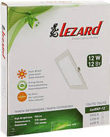 Світильник LED 12Вт врізний квадрат 4200К LED точковий Lezard