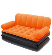 Надувний диван-трансформер 5 в 1 BestWay 67356 Помаранчевий Comfort (Air-O-Space) (188x152x64) + насос 220V.