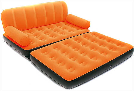 Надувний диван-трансформер 5 в 1 BestWay 67356 Помаранчевий Comfort (Air-O-Space) (188x152x64) + насос 220V., фото 2
