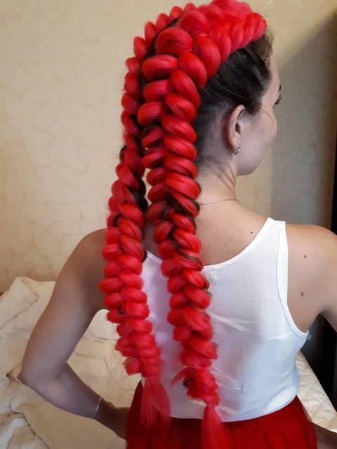 ❤️ Канекалон для кос і брейд ❤️ яскравий червоний