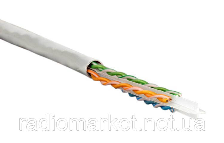 Кабель UTP Cat.6 4пары 4x2x(0,57 мм ) " VKcable", сірий, 305м/бухта