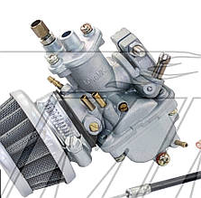 Карбюратор веломотора з регулюванням заслінки (+2 троси + регулятор заслінки та блок керма) 50/60/80 см3