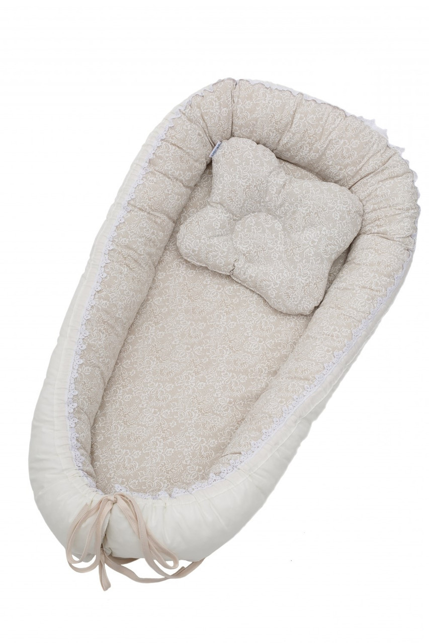 Дитячий кокон-гніздо Twins Ажур Beige