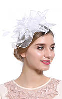 Ошатний жіночий капелюшок білого кольору А-1119